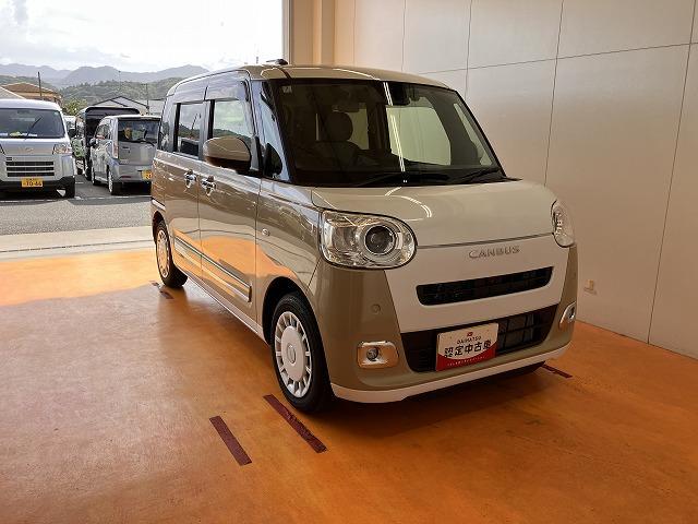 ムーヴキャンバスストライプスＧターボ　ｅｃｏ　ＩＤＬＥ非装着車サポカーＳワイド適合　パノラマモニター対応　ＵＳＢ接続端子　ディスプレイオーディオ　電動パーキングブレーキ　ワイヤレス充電器　両側オートスライドドア　全車速追従機能付ＡＣＣ　ホッとカップホルダー（神奈川県）の中古車