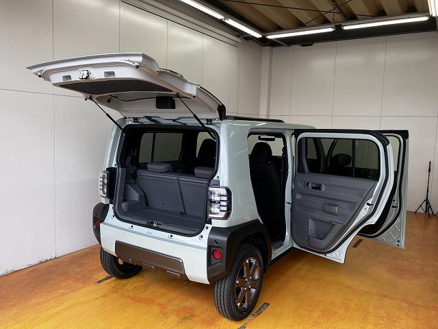 タフトG ダーククロムベンチャーサポカーSワイド適合 スカイフィールトップ 全車速追従機能付ACC 電動パーキングブレーキ ステアリングスイッチ シートヒーター USB接続端子 Pスタート コーナーセンサー Bカメラ キーフリー(神奈川県)の中古車