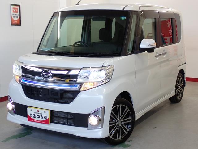 タントカスタムＲＳ　トップエディションＳＡ衝突被害軽減ブレーキ　横滑り防止装置　アイドリングストップ　両側電動スライドドア　ステアリングスイッチ　オートライト　革巻きハンドル　キーフリーシステム　オートエアコン　ナビ　バイザー　マット　ターボ（岐阜県）の中古車