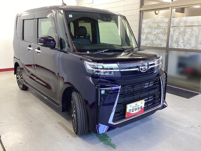 タントカスタムＲＳ衝突被害軽減ブレーキ　横滑り防止装置　４ＷＤ　オートハイビーム　アイドリングストップ　ステアリングスイッチ　オートライト　キーフリー　エアコン　ナビ　ドラレコ　ＥＴＣ　パノラマカメラ　マット　バイザー（岐阜県）の中古車