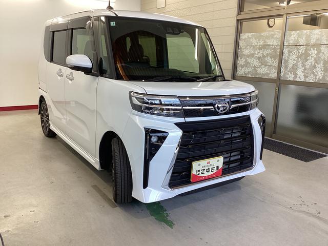 タントカスタムＲＳ衝突被害軽減ブレーキ　横滑り防止装置　オートハイビーム　アイドリングストップ　ステアリングスイッチ　オートライト　キーフリーシステム　エアコン　ナビ　ドラレコ　ＥＴＣ　パノラマカメラ　マット　バイザー（岐阜県）の中古車