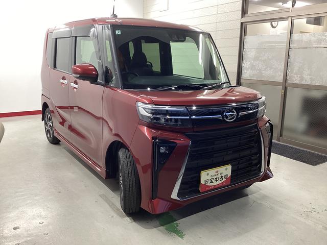 タントカスタムＸ衝突被害軽減ブレーキ　横滑り防止装置　オートハイビーム　アイドリングストップ　ステアリングスイッチ　オートライト　キーフリーシステム　オートエアコン　パノラマカメラ　マット　バイザー（岐阜県）の中古車