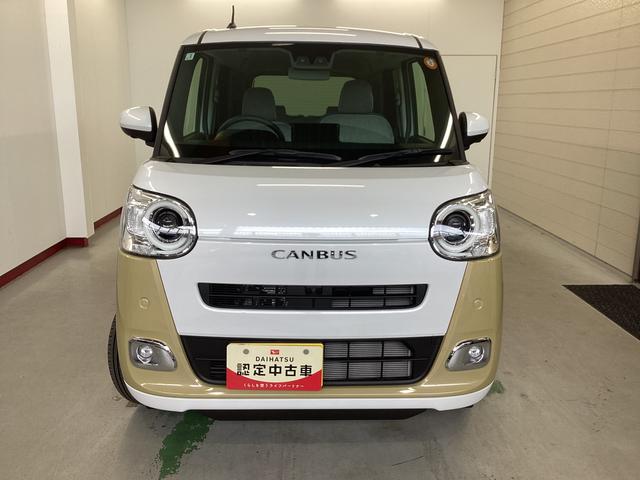 ムーヴキャンバスストライプスＧターボ衝突被害軽減ブレーキ　横滑り防止装置　４ＷＤ　オートハイビーム　アイドリングストップ　ステアリングスイッチ　オートライト　キーフリーシステム　オートエアコン　パノラマカメラ（岐阜県）の中古車