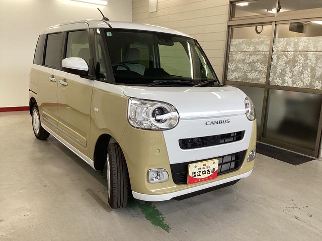 ムーヴキャンバスストライプスＧターボ衝突被害軽減ブレーキ　横滑り防止装置　４ＷＤ　オートハイビーム　アイドリングストップ　ステアリングスイッチ　オートライト　キーフリーシステム　オートエアコン　パノラマカメラ（岐阜県）の中古車