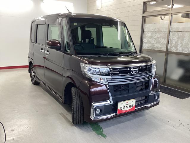 タントカスタムＲＳ　トップエディションリミテッドＳＡIII衝突被害軽減ブレーキ　横滑り防止装置　４ＷＤ　オートハイビーム　アイドリングストップ　ステアリングスイッチ　オートライト　キーフリー　エアコン　ナビ　ドラレコ　パノラマカメラ　ＥＴＣ　マット　バイザー（岐阜県）の中古車