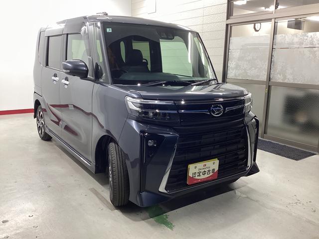 タントカスタムX衝突被害軽減ブレーキ 横滑り防止装置 オートハイビーム アイドリングストップ ステアリングスイッチ オートライト キーフリーシステム オートエアコン パノラマカメラ マット バイザー(岐阜県)の中古車