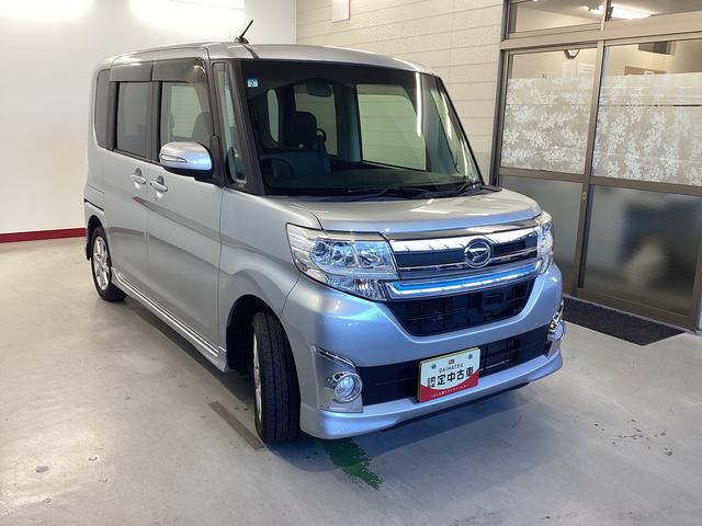タントカスタムＸ　トップエディションＳＡ衝突被害軽減ブレーキ　横滑り防止装置　アイドリングストップ　ステアリングスイッチ　オートライト　キーフリーシステム　オートエアコン　ナビ　バックカメラ　マット　バイザー（岐阜県）の中古車