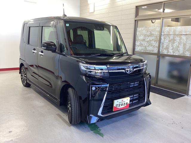 タントカスタムRS衝突被害軽減ブレーキ 横滑り防止装置 オートハイビーム アイドリングストップ ステアリングスイッチ オートライト キーフリーシステム オートエアコン パノラマカメラ マット バイザー(岐阜県)の中古車