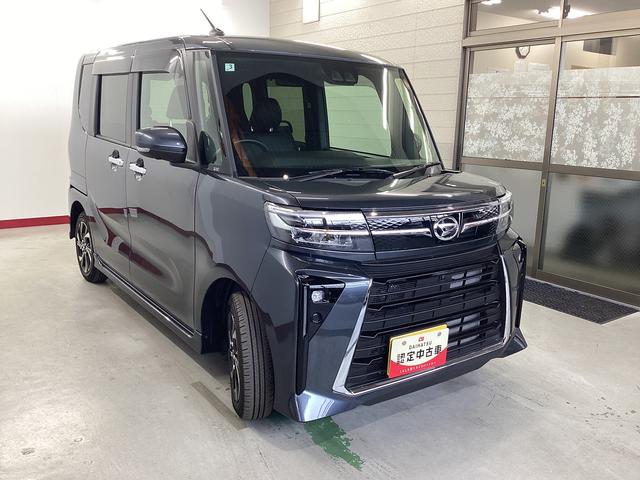 タントカスタムX衝突被害軽減ブレーキ 横滑り防止装置 オートハイビーム アイドリングストップ ステアリングスイッチ オートライト キーフリーシステム オートエアコン パノラマカメラ マット バイザー(岐阜県)の中古車