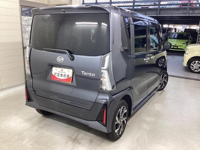 タントカスタムＸ衝突被害軽減ブレーキ　横滑り防止装置　オートハイビーム　アイドリングストップ　ステアリングスイッチ　オートライト　キーフリーシステム　オートエアコン　パノラマカメラ　マット　バイザー（岐阜県）の中古車