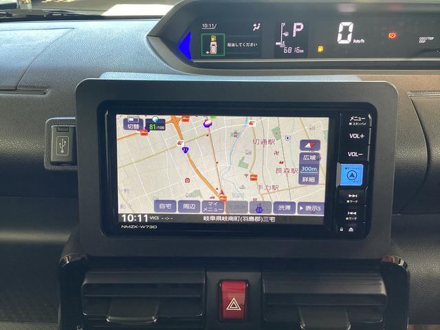 タントカスタムＲＳ衝突被害軽減ブレーキ　横滑り防止装置　４ＷＤ　オートハイビーム　アイドリングストップ　ステアリングスイッチ　オートライト　キーフリー　エアコン　ナビ　ドラレコ　パノラマカメラ　ＥＴＣ　マット　バイザー（岐阜県）の中古車