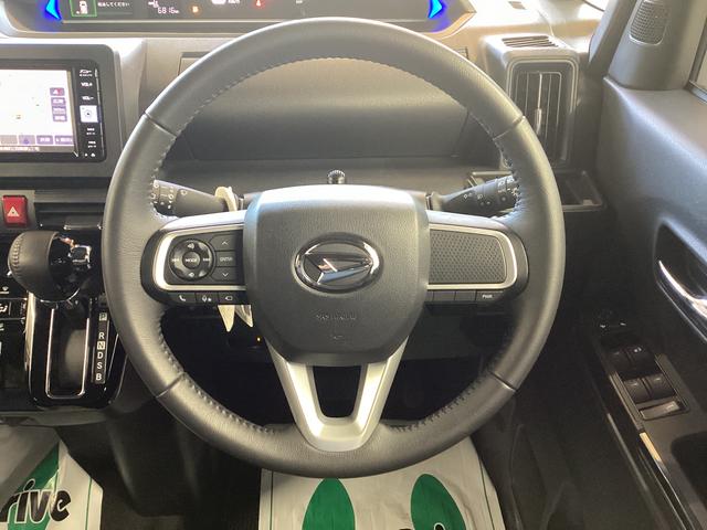 タントカスタムＲＳ衝突被害軽減ブレーキ　横滑り防止装置　４ＷＤ　オートハイビーム　アイドリングストップ　ステアリングスイッチ　オートライト　キーフリー　エアコン　ナビ　ドラレコ　パノラマカメラ　ＥＴＣ　マット　バイザー（岐阜県）の中古車