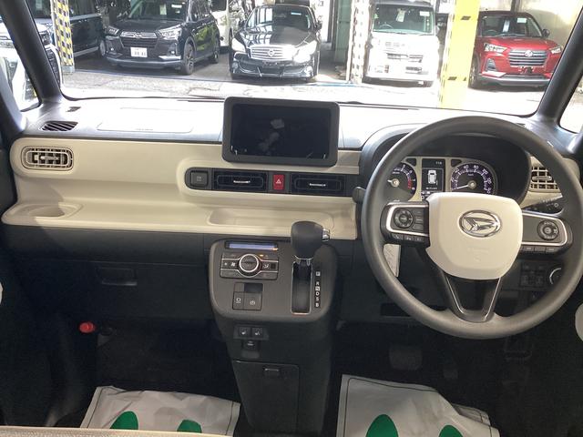 ムーヴキャンバスストライプスGターボ衝突被害軽減ブレーキ 横滑り防止装置 オートハイビーム アイドリングストップ ステアリングスイッチ オートライト キーフリーシステム オートエアコン パノラマカメラ マット バイザー(岐阜県)の中古車