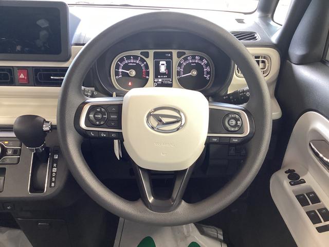 ムーヴキャンバスストライプスGターボ衝突被害軽減ブレーキ 横滑り防止装置 オートハイビーム アイドリングストップ ステアリングスイッチ オートライト キーフリーシステム オートエアコン パノラマカメラ マット バイザー(岐阜県)の中古車