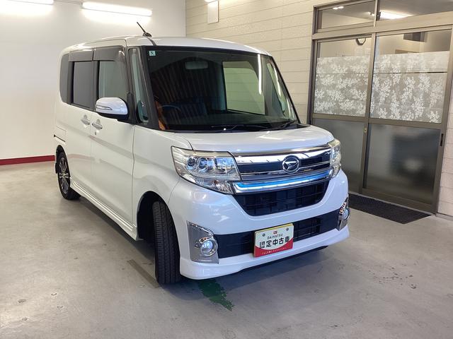 タントカスタムRSアイドリングストップ ステアリングスイッチ オートライト キーフリーシステム オートエアコン ナビ ETC マット バイザー(岐阜県)の中古車