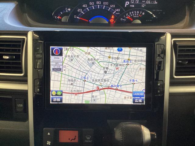 タントカスタムRSアイドリングストップ ステアリングスイッチ オートライト キーフリーシステム オートエアコン ナビ ETC マット バイザー(岐阜県)の中古車