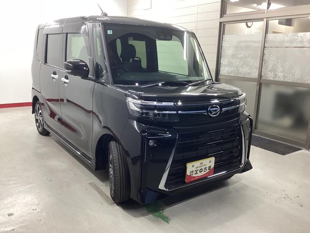 タントカスタムX衝突被害軽減ブレーキ 横滑り防止装置 オートハイビーム アイドリングストップ ステアリングスイッチ オートライト キーフリーシステム オートエアコン パノラマカメラ マット バイザー(岐阜県)の中古車