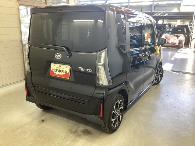 タントカスタムＸ衝突被害軽減ブレーキ　横滑り防止装置　オートハイビーム　アイドリングストップ　ステアリングスイッチ　オートライト　キーフリーシステム　オートエアコン　パノラマカメラ　マット　バイザー（岐阜県）の中古車