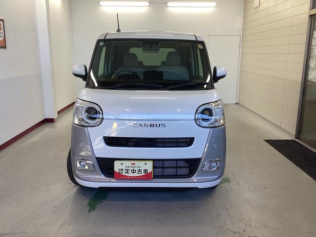 ムーヴキャンバスストライプスＧ衝突被害軽減ブレーキ　横滑り防止装置　オートハイビーム　アイドリングストップ　ステアリングスイッチ　オートライト　キーフリーシステム　オートエアコン　バックカメラ　マット　バイザー（岐阜県）の中古車