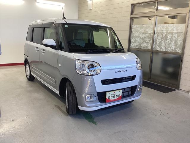 ムーヴキャンバスストライプスＧ衝突被害軽減ブレーキ　横滑り防止装置　オートハイビーム　アイドリングストップ　ステアリングスイッチ　オートライト　キーフリーシステム　オートエアコン　バックカメラ　マット　バイザー（岐阜県）の中古車