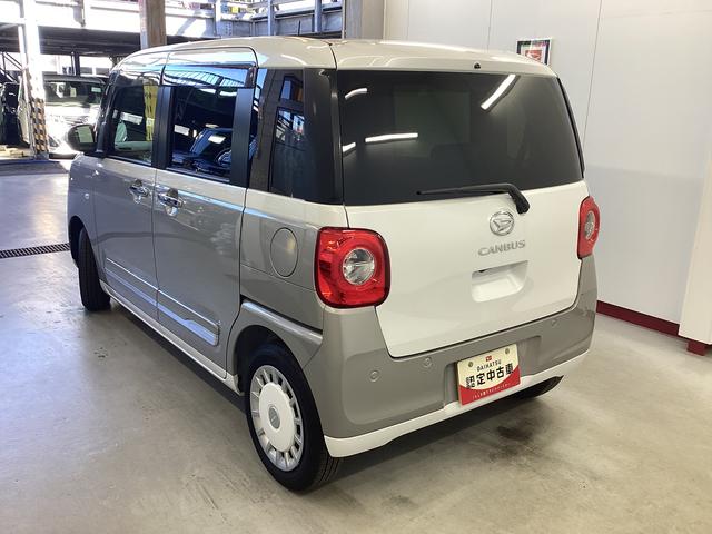 ムーヴキャンバスストライプスＧ衝突被害軽減ブレーキ　横滑り防止装置　オートハイビーム　アイドリングストップ　ステアリングスイッチ　オートライト　キーフリーシステム　オートエアコン　バックカメラ　マット　バイザー（岐阜県）の中古車