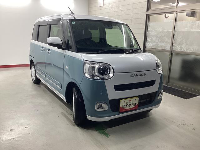 ムーヴキャンバスストライプスG衝突被害軽減ブレーキ 横滑り防止装置 オートハイビーム アイドリングストップ ステアリングスイッチ オートライト キーフリーシステム オートエアコン パノラマカメラ マット バイザー(岐阜県)の中古車