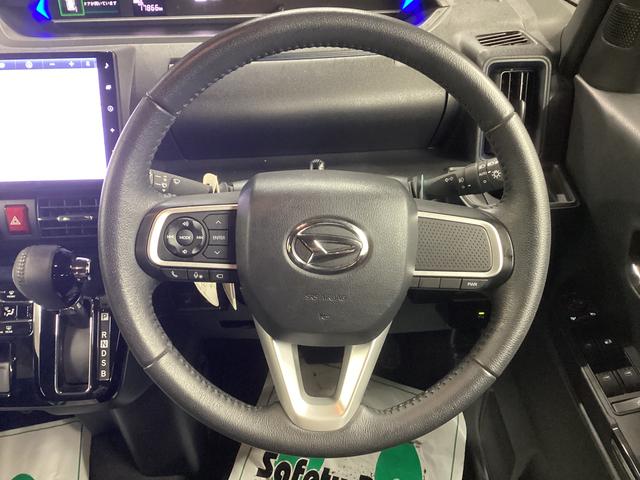 タントカスタムＲＳ衝突被害軽減ブレーキ　横滑り防止装置　オートハイビーム　アイドリングストップ　ステアリングスイッチ　オートライト　キーフリーシステム　オートエアコン　ナビ　ドラレコ　パノラマカメラ　マット　バイザー（岐阜県）の中古車