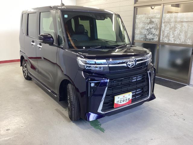 タントカスタムX衝突被害軽減ブレーキ 横滑り防止装置 オートハイビーム アイドリングストップ ステアリングスイッチ オートライト キーフリーシステム オートエアコン ナビ ドラレコ パノラマカメラ ETC マット(岐阜県)の中古車