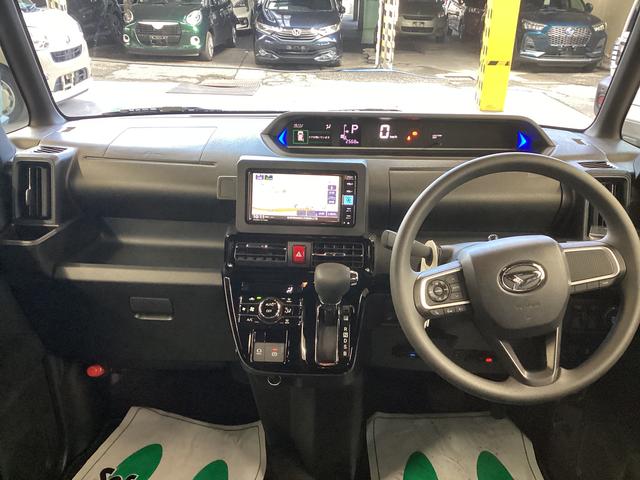 タントカスタムX衝突被害軽減ブレーキ 横滑り防止装置 オートハイビーム アイドリングストップ ステアリングスイッチ オートライト キーフリーシステム オートエアコン ナビ ドラレコ パノラマカメラ ETC マット(岐阜県)の中古車