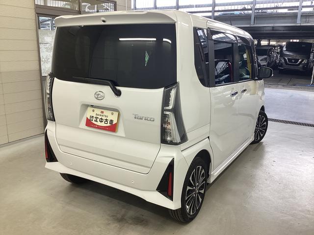 タントカスタムＲＳ衝突被害軽減ブレーキ　横滑り防止装置　オートハイビーム　アイドリングストップ　ステアリングスイッチ　オートライト　キーフリー　オートエアコン　ナビ　ドラレコ　パノラマカメラ　ＥＴＣ　マット　バイザー（岐阜県）の中古車