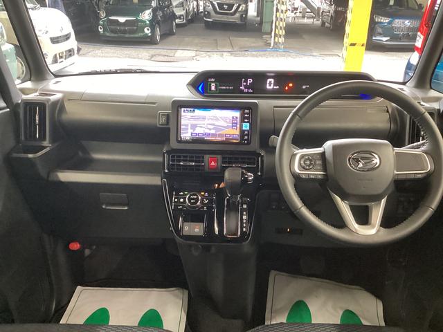 タントカスタムＲＳ衝突被害軽減ブレーキ　横滑り防止装置　オートハイビーム　アイドリングストップ　ステアリングスイッチ　オートライト　キーフリー　オートエアコン　ナビ　ドラレコ　パノラマカメラ　ＥＴＣ　マット　バイザー（岐阜県）の中古車