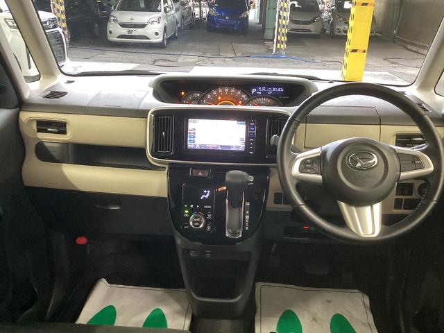 ムーヴキャンバスGブラックアクセントリミテッド SAIII衝突被害軽減ブレーキ 横滑り防止装置 オートハイビーム アイドリングストップ ステアリングスイッチ オートライト キーフリーシステム オートエアコン ナビ ドラレコ パノラマカメラ マット バイザー(岐阜県)の中古車