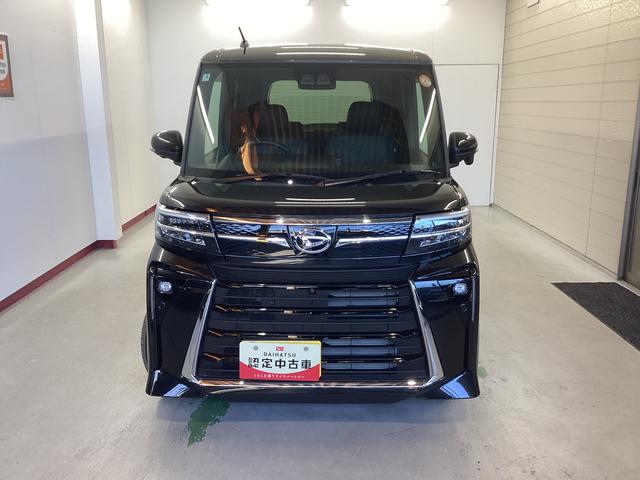 タントカスタムX衝突被害軽減ブレーキ 横滑り防止装置 オートハイビーム アイドリングストップ ステアリングスイッチ オートライト キーフリーシステム オートエアコン パノラマカメラ マット バイザー(岐阜県)の中古車