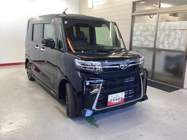 タントカスタムX衝突被害軽減ブレーキ 横滑り防止装置 オートハイビーム アイドリングストップ ステアリングスイッチ オートライト キーフリーシステム オートエアコン パノラマカメラ マット バイザー(岐阜県)の中古車