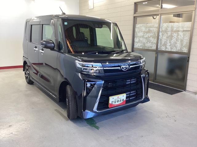 タントカスタムX衝突被害軽減ブレーキ 横滑り防止装置 オートハイビーム アイドリングストップ ステアリングスイッチ オートライト キーフリーシステム オートエアコン パノラマカメラ マット バイザー(岐阜県)の中古車