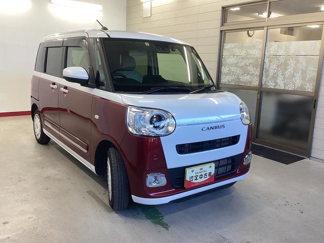 ムーヴキャンバスストライプスＧ衝突被害軽減ブレーキ　横滑り防止装置　オートハイビーム　アイドリングストップ　ステアリングスイッチ　オートライト　キーフリーシステム　オートエアコン　ナビ　ドラレコ　バックカメラ　マット　バイザー（岐阜県）の中古車