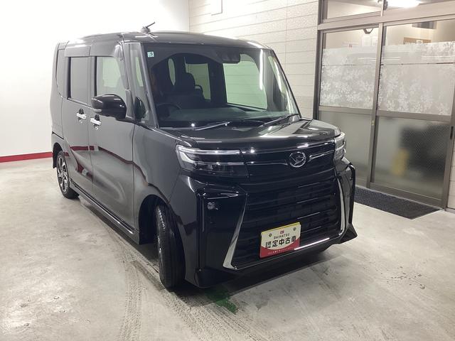 タントカスタムX衝突被害軽減ブレーキ 横滑り防止装置 オートハイビーム アイドリングストップ ステアリングスイッチ オートライト キーフリーシステム オートエアコン パノラマカメラ マット バイザー(岐阜県)の中古車