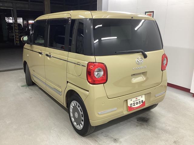 ムーヴキャンバスセオリーＧターボ衝突被害軽減ブレーキ　横滑り防止装置　オートハイビーム　アイドリングストップ　ステアリングスイッチ　オートライト　キーフリー　オートエアコン　ＣＤチューナー　バックカメラ　ＥＴＣ　マット　バイザー（岐阜県）の中古車