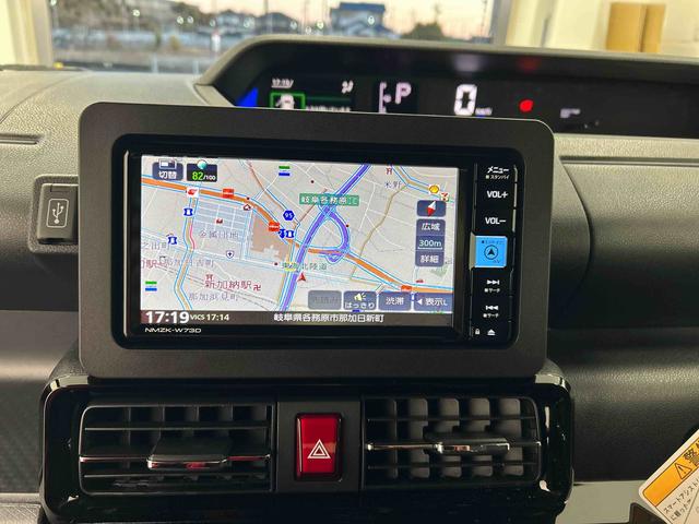 タントカスタムＲＳ衝突被害軽減ブレーキ　横滑り防止装置　オートハイビーム　アイドリングストップ　ステアリングスイッチ　オートライト　キーフリー　オートエアコン　ナビ　ドラレコ　パノラマカメラ　ＥＴＣ　マット　バイザー（岐阜県）の中古車