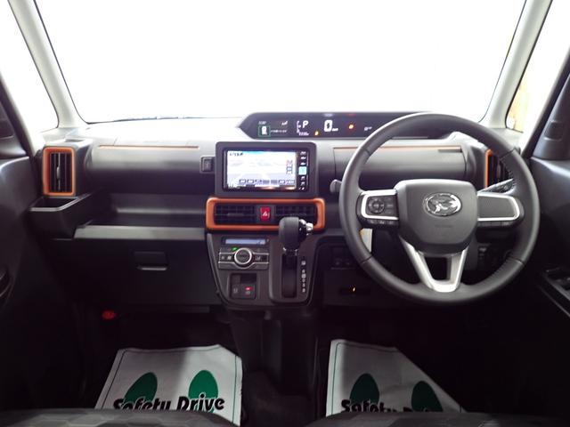 タントファンクロスターボ衝突被害軽減ブレーキ　横滑り防止装置　オートハイビーム　アイドリングストップ　ステアリングスイッチ　オートライト　キーフリー　オートエアコン　ナビ　ドラレコ　パノラマカメラ　ＥＴＣ　マット　バイザー（岐阜県）の中古車