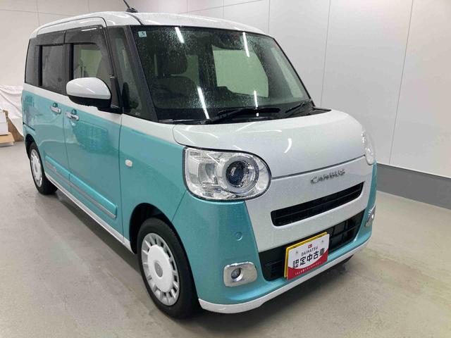 ムーヴキャンバスストライプスＧ衝突被害軽減ブレーキ　横滑り防止装置　オートハイビーム　アイドリングストップ　ステアリングスイッチ　オートライト　キーフリーシステム　オートエアコン　パノラマカメラ　マット　バイザー（岐阜県）の中古車