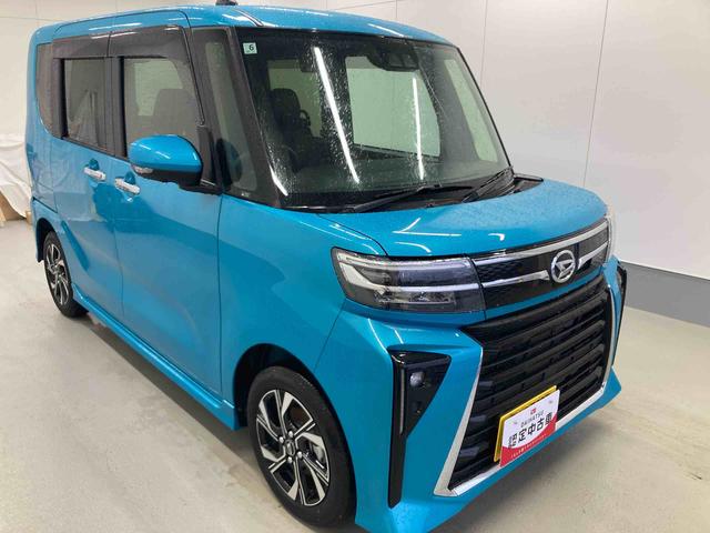 タントカスタムＸ衝突被害軽減ブレーキ　横滑り防止装置　オートハイビーム　アイドリングストップ　ステアリングスイッチ　オートライト　キーフリーシステム　オートエアコン　パノラマカメラ　マット　バイザー（岐阜県）の中古車