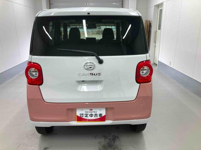 ムーヴキャンバスストライプスＧターボ衝突被害軽減ブレーキ　横滑り防止装置　４ＷＤ　オートハイビーム　アイドリングストップ　ステアリングスイッチ　オートライト　キーフリーシステム　オートエアコン　パノラマカメラ（岐阜県）の中古車