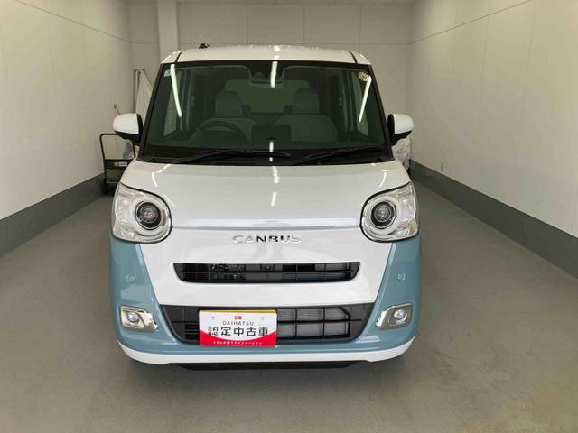 ムーヴキャンバスストライプスＧターボ衝突被害軽減ブレーキ　横滑り防止装置　オートハイビーム　アイドリングストップ　ステアリングスイッチ　オートライト　キーフリーシステム　オートエアコン　パノラマカメラ（岐阜県）の中古車