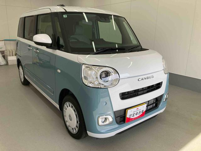 ムーヴキャンバスストライプスＧターボ衝突被害軽減ブレーキ　横滑り防止装置　オートハイビーム　アイドリングストップ　ステアリングスイッチ　オートライト　キーフリーシステム　オートエアコン　パノラマカメラ（岐阜県）の中古車