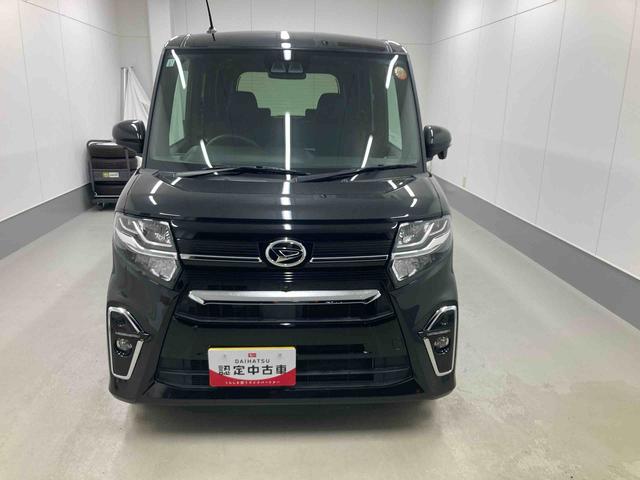 タントカスタムX衝突被害軽減ブレーキ 横滑り防止装置 オートハイビーム アイドリングストップ ステアリングスイッチ オートライト キーフリーシステム オートエアコン ナビ パノラマカメラ マット バイザー(岐阜県)の中古車