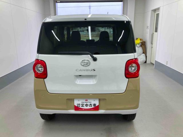 ムーヴキャンバスストライプスＧターボ衝突被害軽減ブレーキ　横滑り防止装置　オートハイビーム　アイドリングストップ　ステアリングスイッチ　オートライト　キーフリーシステム　オートエアコン　パノラマカメラ（岐阜県）の中古車