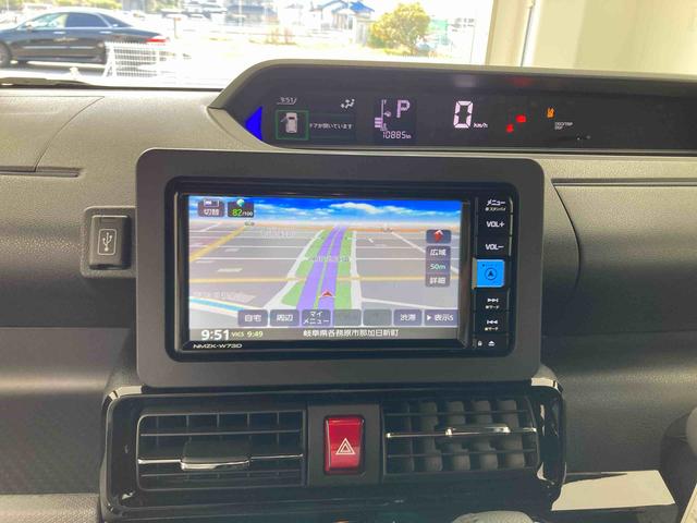 タントカスタムＲＳ衝突被害軽減ブレーキ　横滑り防止装置　４ＷＤ　オートハイビーム　アイドリングストップ　ステアリングスイッチ　キーフリー　オートエアコン　ナビ　ドラレコ　パノラマカメラ　ＥＴＣ　マット　バイザー（岐阜県）の中古車