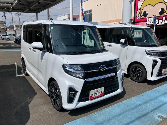 タントカスタムＲＳ１５インチアルミホイール　キーフリーシステム　プッシュボタンスタート　オートエアコン（プッシュ式）　フルＬＥＤヘッドランプ　オート格納式カラードドアミラー　本革巻ステアリングホイール（静岡県）の中古車