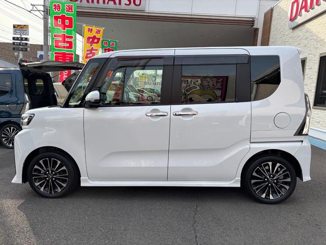 タントカスタムＲＳ１５インチアルミホイール　キーフリーシステム　プッシュボタンスタート　オートエアコン（プッシュ式）　フルＬＥＤヘッドランプ　オート格納式カラードドアミラー　本革巻ステアリングホイール（静岡県）の中古車